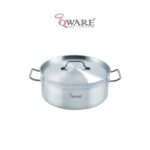 QWARE SS Sandwich Bottom Casserole Pot With Lid
