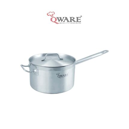 QWARE SS Sandwich Bottom Sauce Pan With Lid (Helper Handle)