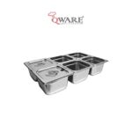 QWARE Stainless Steel 1/6 Size GN Pan