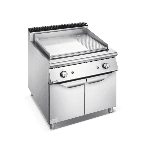 FURNOTEL 700 SERIES GAS 2/3 FLAT 1/3 GROOVED GRIDDLE WITH CABINET