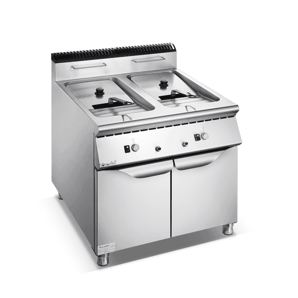 FURNOTEL 700 SERIES GAS 2-TANK 2-BASKET FRYER WITH CABINET
