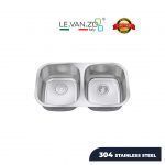 LEVANZO Stainless Steel Glass Kitchen Sink / Model: D3218DR