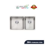 LEVANZO Stainless Steel Glass Kitchen Sink / Model: D3218L