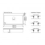 CAVARRO Granite Kitchen Sink / Model: G7950 - Image 3