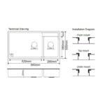 CAVARRO Granite Kitchen Sink / Model: G8650A - Image 3