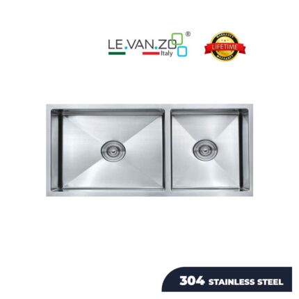 LEVANZO Stainless Steel Glass Kitchen Sink / Model: H9946