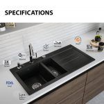 CAVARRO Granite Kitchen Sink / Model: GS8450 - Image 5