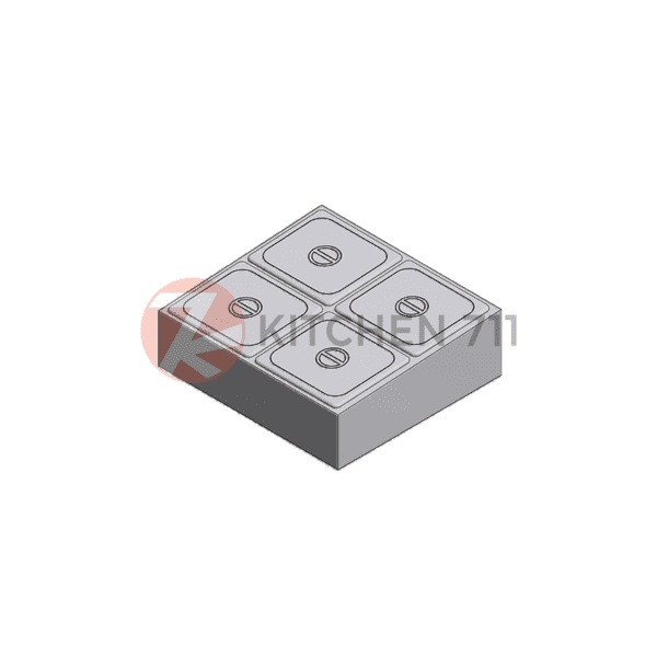Stainless Steel GN Food Pan Condiment Holder with Lid FP-2X2