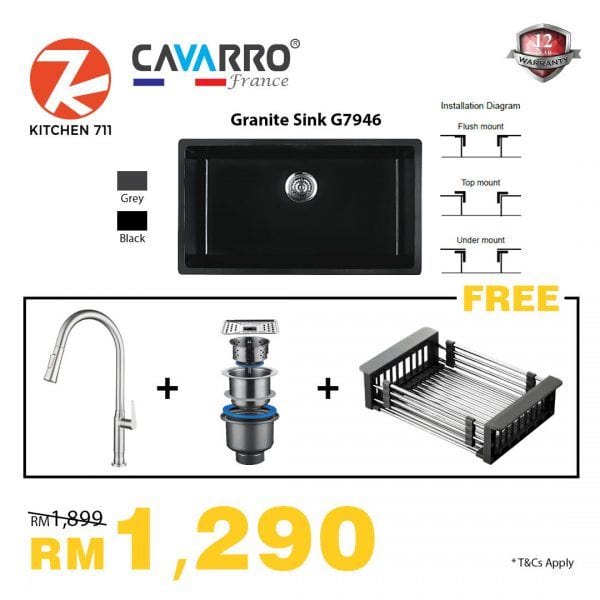 Cavarro granite sink set raya promotion rm1290 2