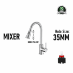 Kitchen Sink Pull Out Faucet Hot Cold Water Mixer Tap (Model: 7732)