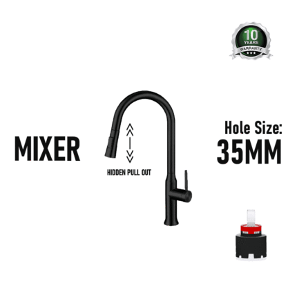Kitchen Sink Pull Out Faucet Hot Cold Water Mixer Tap (Model: 7744B)