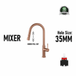 Kitchen Sink Pull Out Faucet Hot Cold Water Mixer Tap (Model: 7744RG)
