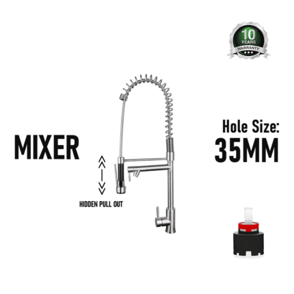 Kitchen Sink Pull Out Faucet Hot Cold Water Mixer Tap (Model: 7787)