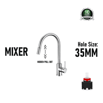Kitchen Sink Pull Out Faucet Hot Cold Water Mixer Tap (Model: 7900)