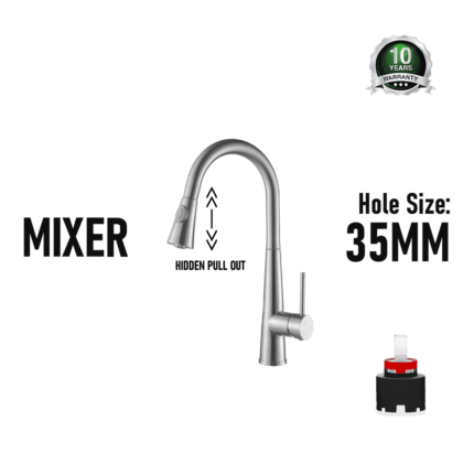Kitchen Sink Pull Out Faucet Hot Cold Water Mixer Tap (Model: 8806H)