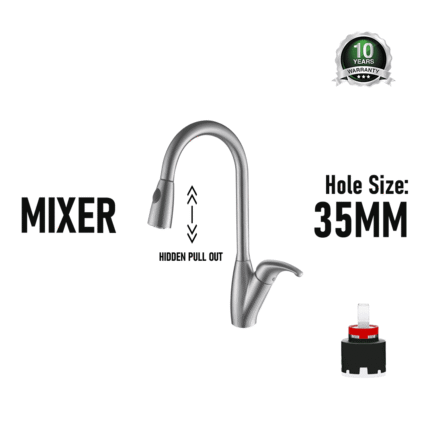 Kitchen Sink Pull Out Faucet Hot Cold Water Mixer Tap (Model: 8813A)