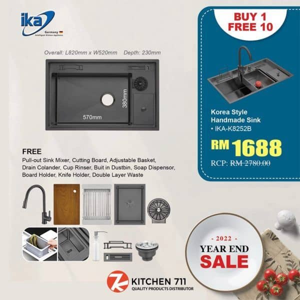 Ika korea style handmade sink k8252b rm1688