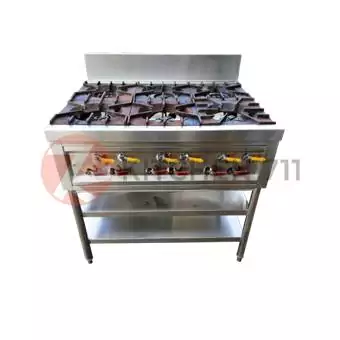 Stainless Steel 6 Open Burner c/w Stand UEX-012